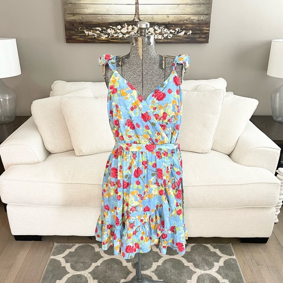 LC Lauren Conrad Dresses & Skirts - XS S XL XXL NWT blue red yellow floral print floral dress